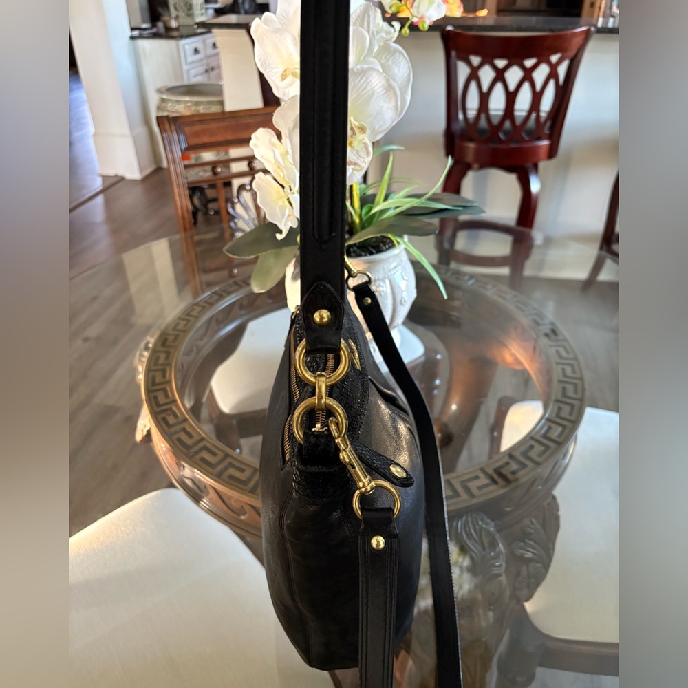 🖤🖤COACH ASHLEY BLACK LEATHER HIPPIE/SHOULDER/CROSSBODY BAG!🖤🖤 - Picture 5 of 8